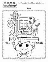 St Maze Worksheet Printable Patrick Worksheets Kindergarten Saint Patricks Holiday Go Back Kindergartenworksheets sketch template
