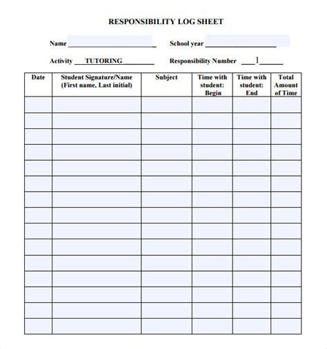 log sheet template   samples examples format
