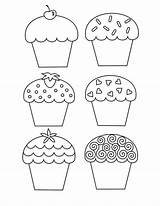 Cupcake Birthday Coloring Printable Template Cutouts Pages Happy Templates Printablee Via sketch template