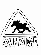 Sverige Moose Coloring Crossing Sign Swedish Pages Supercoloring Printable Sweden Online Clipart sketch template