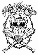 Skull Bandana Chicano Skulls Gangster Gangsta Cloud Tatoo Flames sketch template