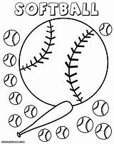 Softball Coloring Pages Glove Print Drawing Colorings Baseball Getdrawings sketch template