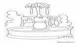 Fountain Water Drawing Coloring Drinking Getdrawings sketch template