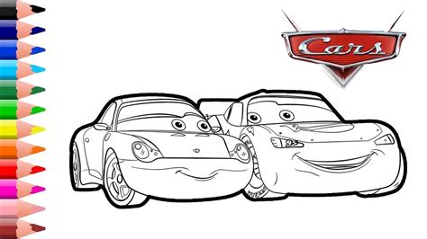 lightning mcqueen  sally  cars  coloring page coloring