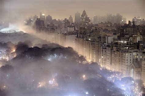 white skyscrapers mist cityscape  york city building hd
