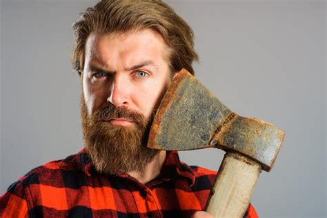 bearded man   axe canadian lumberjack  ax  face