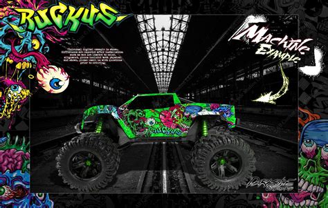 traxxas  maxx graphics wrap decals ruckus fits proline ford raptor darkside studio arts llc