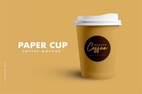 paper cup coffee mockup template psd file