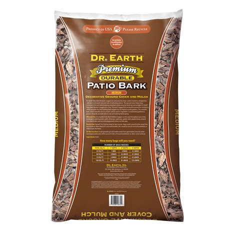 dr earth premium medium patio bark decorative ground cover  mulch