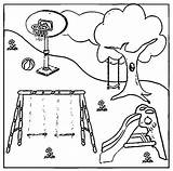 Playground Coloring Pages Kids Sheets sketch template