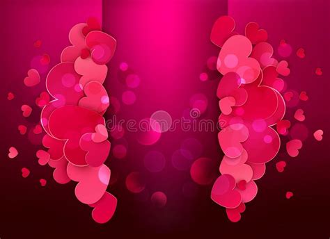 pink purple valentines day hearts design stock illustrations