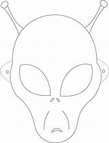 Alien Mask Printable Kids Coloring Masks Crafts Pages Face Halloween Template Drawing Elephant Print Studyvillage Craft Space Clipart Aliens Library sketch template