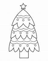 Christmas Coloring Simple Tree Pages sketch template