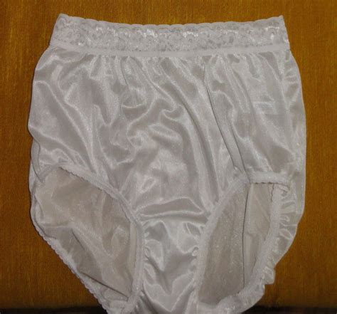 vintage hanes lace top full brief nylon panties white sz 5 25 26 ebay