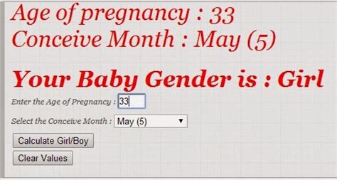find baby gender calculator