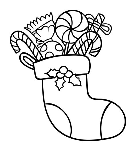 images  christmas stocking coloring pages printable