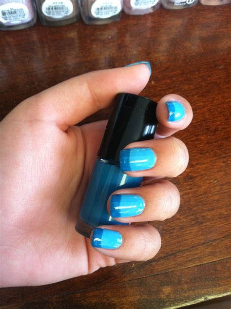 blue french nails beauty blue