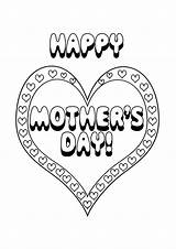 Coloring Mother Mothers Pages Happy Hearts Heart sketch template
