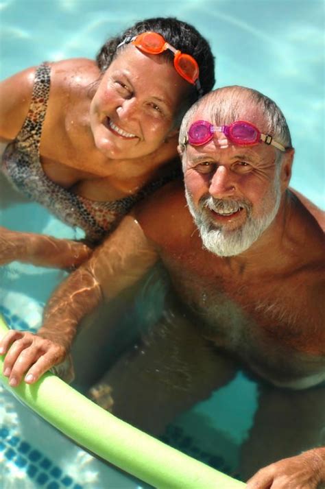 Seniors Health Exercise Aerobics Water Sitting