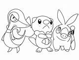 Snivy Oshawott Tepig Colorironline Pintar G2 Azusa Pokemons sketch template