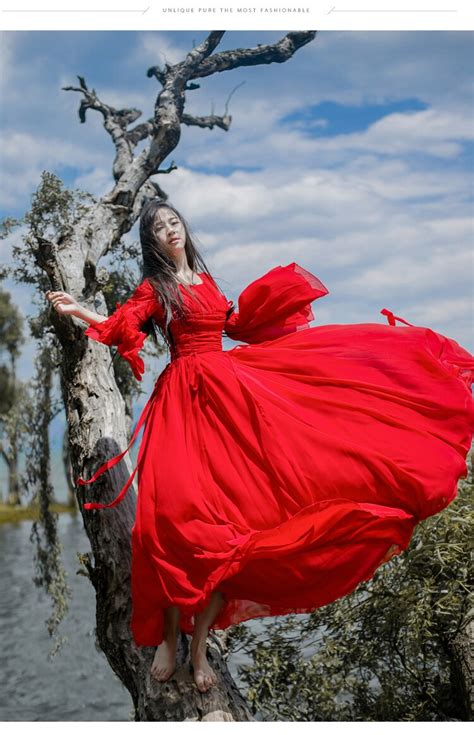 2018 new red dress sarafan female summer sundress vacation holiday