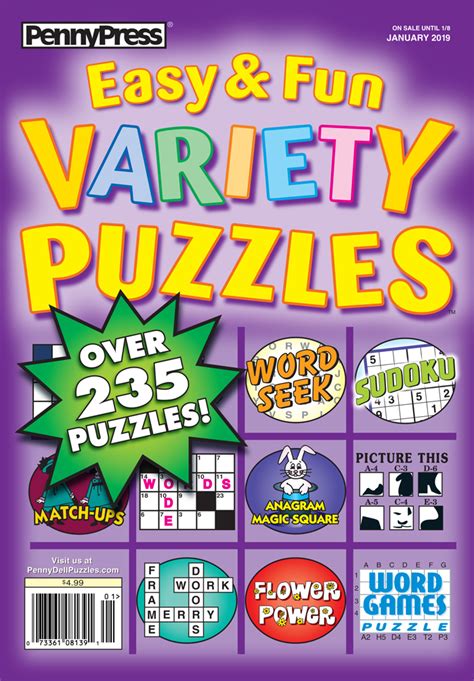 easy fun variety puzzles penny dell puzzles