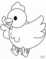 Chicken Coloring Pages Wings Flapping Printable Drawing Supercoloring Animal Kids Animals Choose Board Categories sketch template