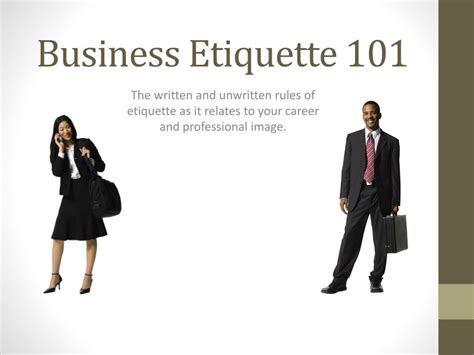 ppt business etiquette 101 powerpoint presentation free download