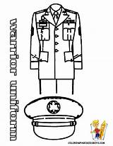 Coloring Army Uniform Police Officer Pages Military Template Kids Yescoloring Hat Preschool Printable Female Soldier Clipart Policeman Dress Hats Soldiers sketch template