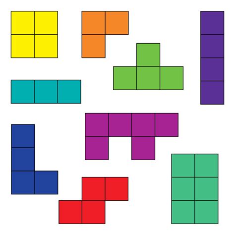 set  colorful blocks  tetris game vector illustration