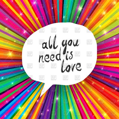 Colorful Poster All You Need Is Love Vector Image Of