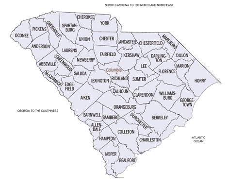 sc county map  south carolina counties list carolina yellow pages