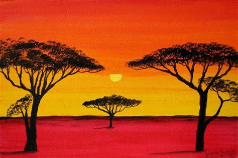 african sunset  painting  jessie meier