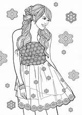 Coloring Pages Fashion Model Mona Princess Girls Template Zapisano Uploaded User Kolorowanki sketch template