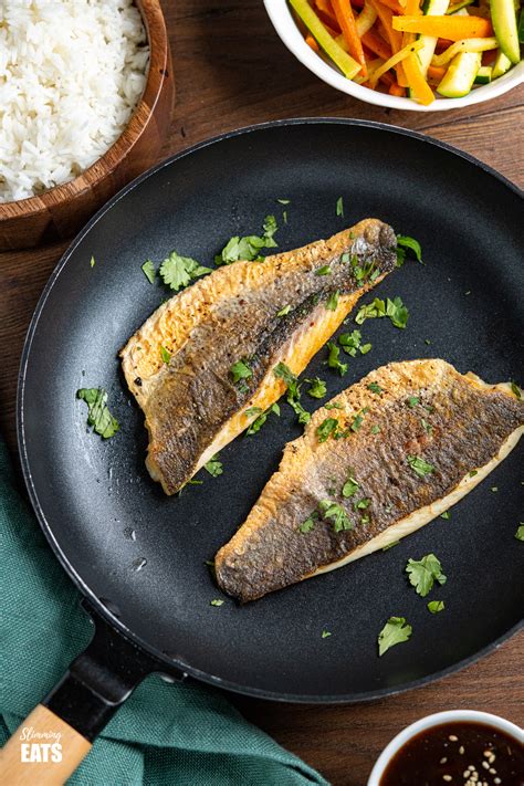Pan Fried Sea Bass With Ginger Soy Sauce Slimming Eats