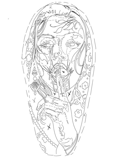 Skull Girl Tattoo Tribal Sleeve