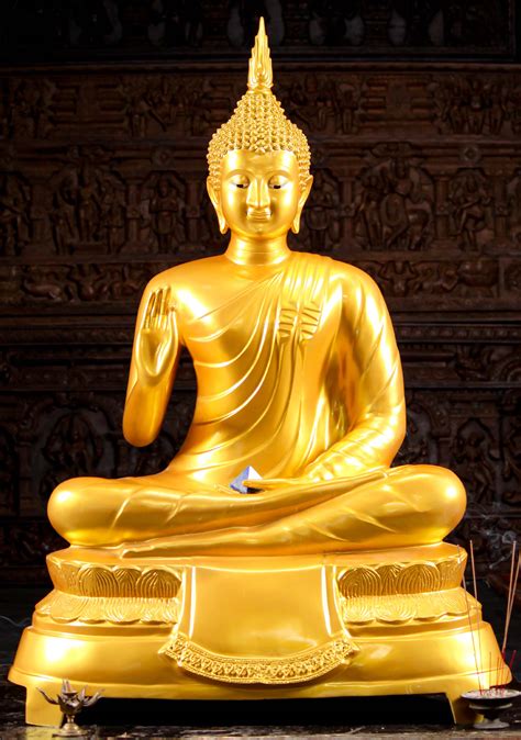 sold thai golden vitarka mudra buddha statue   hindu gods buddha statues