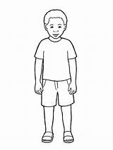 Boy Drawing Outline Line Young Person Wearing Standing Shirt Coloring Illustration Lds Drawings Clipart Boys Primary Shorts Children Pages Brother sketch template
