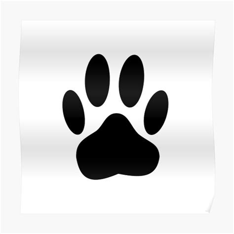 black dog paw print poster  sale  almdrs redbubble