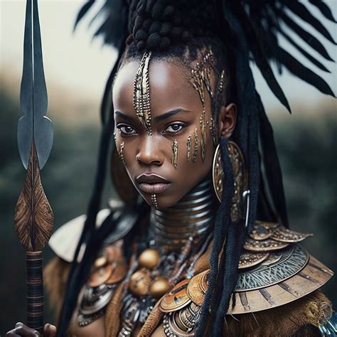 black female african warrior image 1 black and white art drawing black