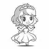 Princess Coloring Pages Cute Cartoon Girl Little Dress Dancing Tale Fairy Wearing Concept 1024 sketch template