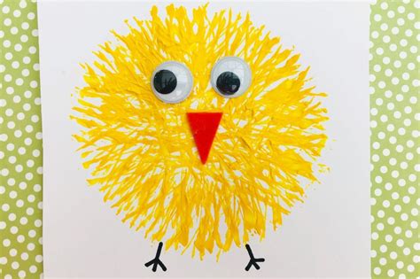 easter chick fork painting easter kids crafts