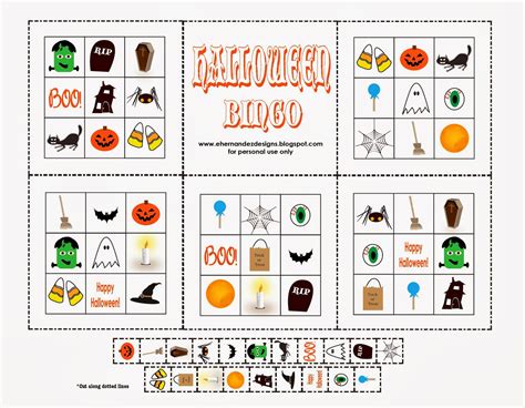 hernandez designs october   printable mini halloween bingo