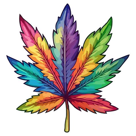 colorful marijuana weed leaf modern pop art style cannabis sticker