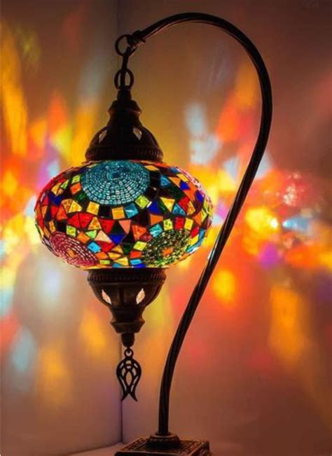 handmade boho swan neck table lamps moroccan lamp
