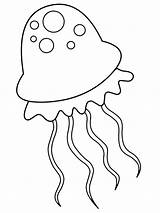 Kwal Jellyfish Schattige Leukekleurplaten Coloringpage Kleurplaten Kleur één Fishes sketch template
