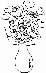 Colorat Flori Planse Vaza Sfatulmamicilor Plansa Decupat Inimioare Subtire Trandafir sketch template