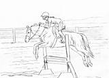 Horse Coloring Printable Jumping Pages Kids Sheet sketch template