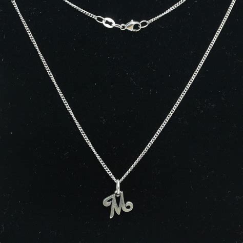 sterling silver  necklace  letter  pendant property room