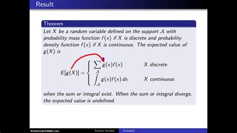 expectation of a function of a random variable example 1 youtube